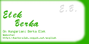 elek berka business card